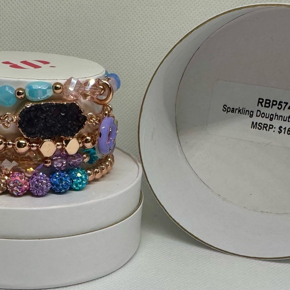 Very RARE Bomb Party Spring Stack ✨SPARKLING DONUT DREAMSICLE✨ 5-Bracelet Stack - Picture 3 of 3